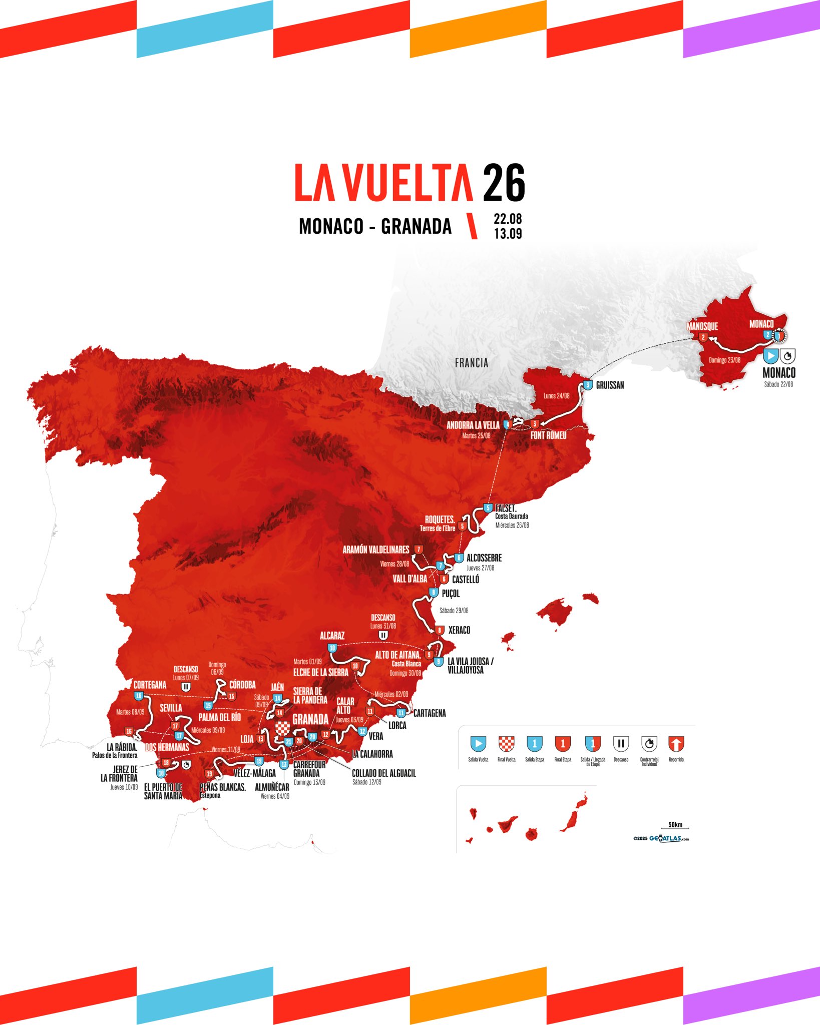🚨🏆🚴🏻‍♂️🇪🇸Vuelta a España 2026: da Monaco a Granada, percorso molto duro!🇲🇨🏔️